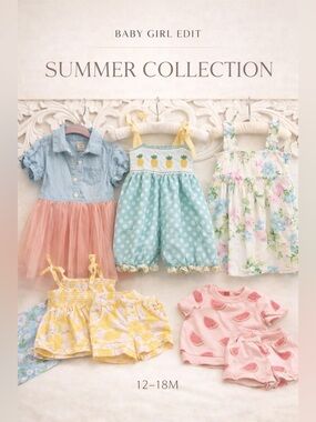 Baby Girl Luxury Summer Bundle 12–18M ✨ Boutique Dresses + Matching Sets